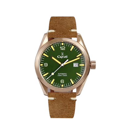 Cronos L6003 - Durable Me - green dial, suede strap