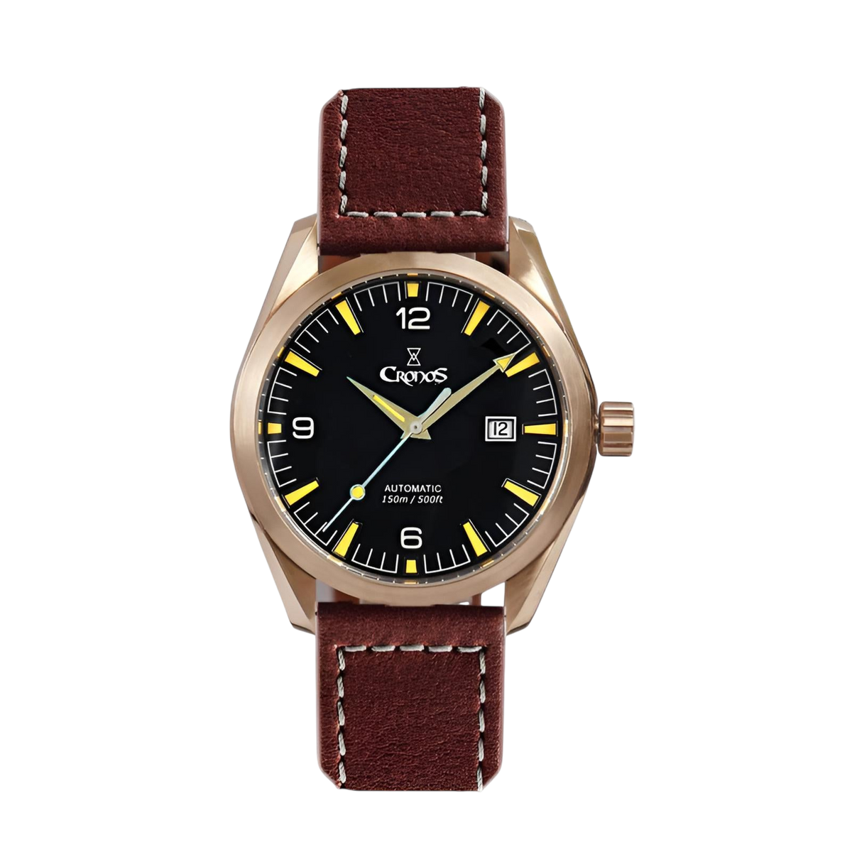 Cronos L6003 - Durable Me - black dial, brown strap