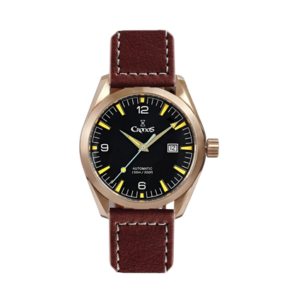 Cronos L6003 - Durable Me - black dial, brown strap