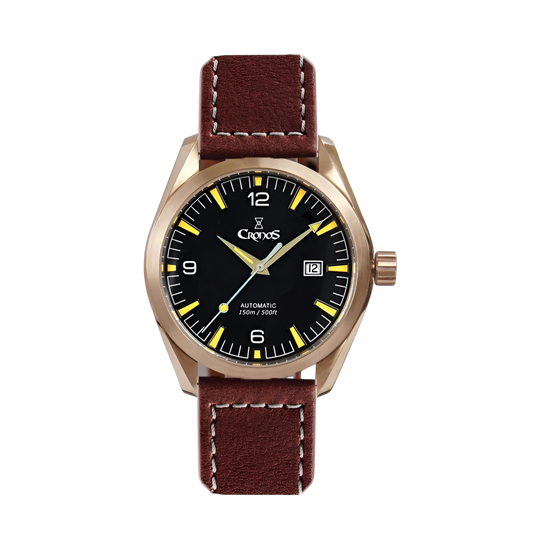 Cronos L6003 - Durable Me - black dial, brown strap