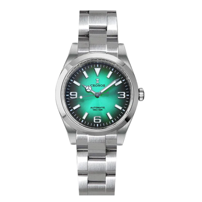 Cronos L6019 - Men's cron - green dial, sunburst finish