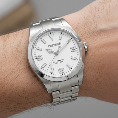 Cronos L6019 - cronos aut - white dial, wrist shot