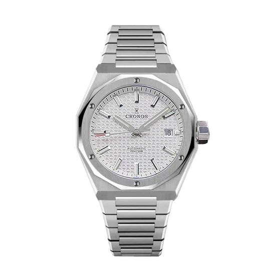 Cronos L6028M – Men’s 39mm Luxury Automatic Watch – Royal white Dial – Sapphire – 100m