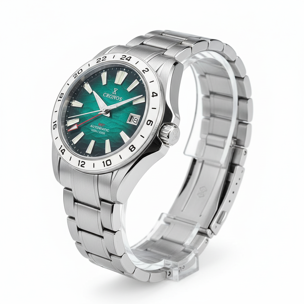 Cronos L6029 V2 - Cronos - green dial Angled