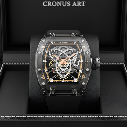 Cronusart CM001-059 - Men - dial close-up gold accents, watch in the box