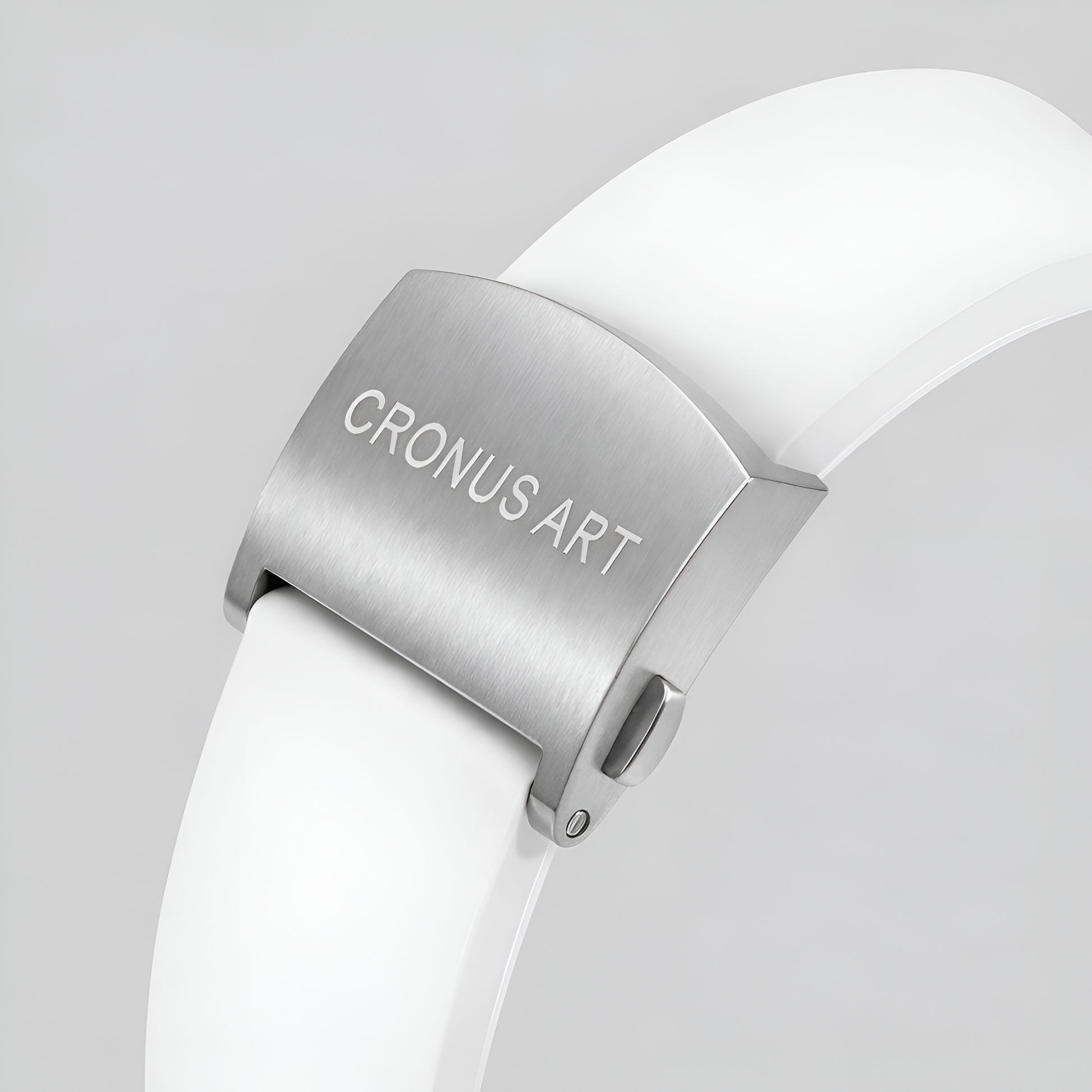CRONUSART CM09-013 Close-up of a white lamp with 'Cronus Art' branding on a light gray background