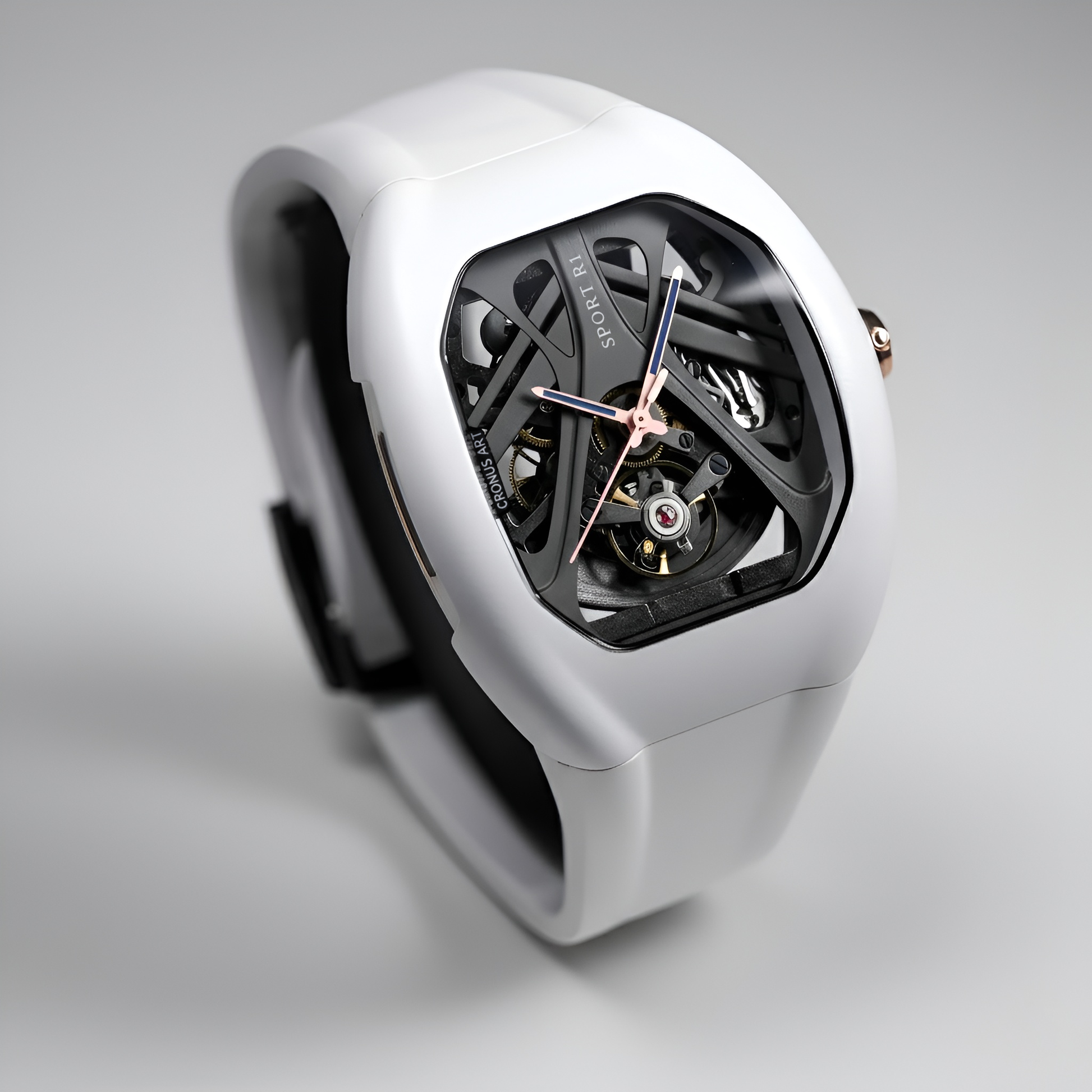 CRONUSART R1-002 - Men’s - angled, white, rose gold