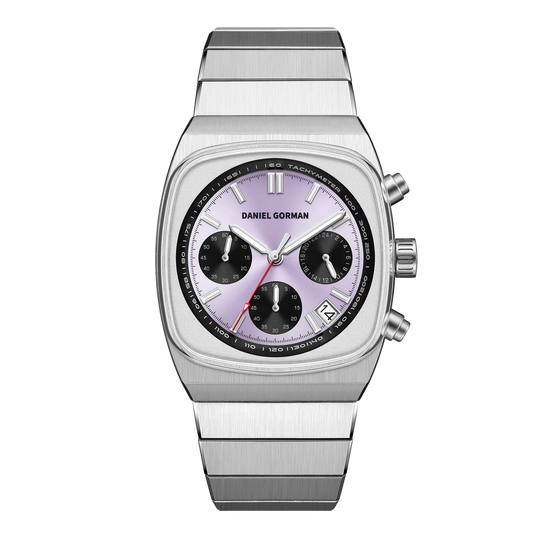 Daniel Gorman DG9008 - silver purple watch frontal