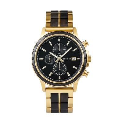 BOBO BIRD GT097 - Mens Ch - gold black wood front