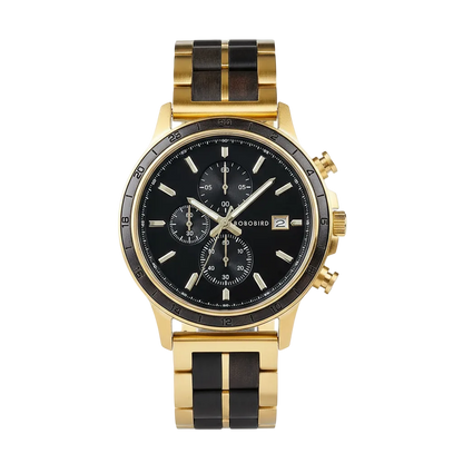 BOBO BIRD GT097 - Mens Ch - gold black wood front