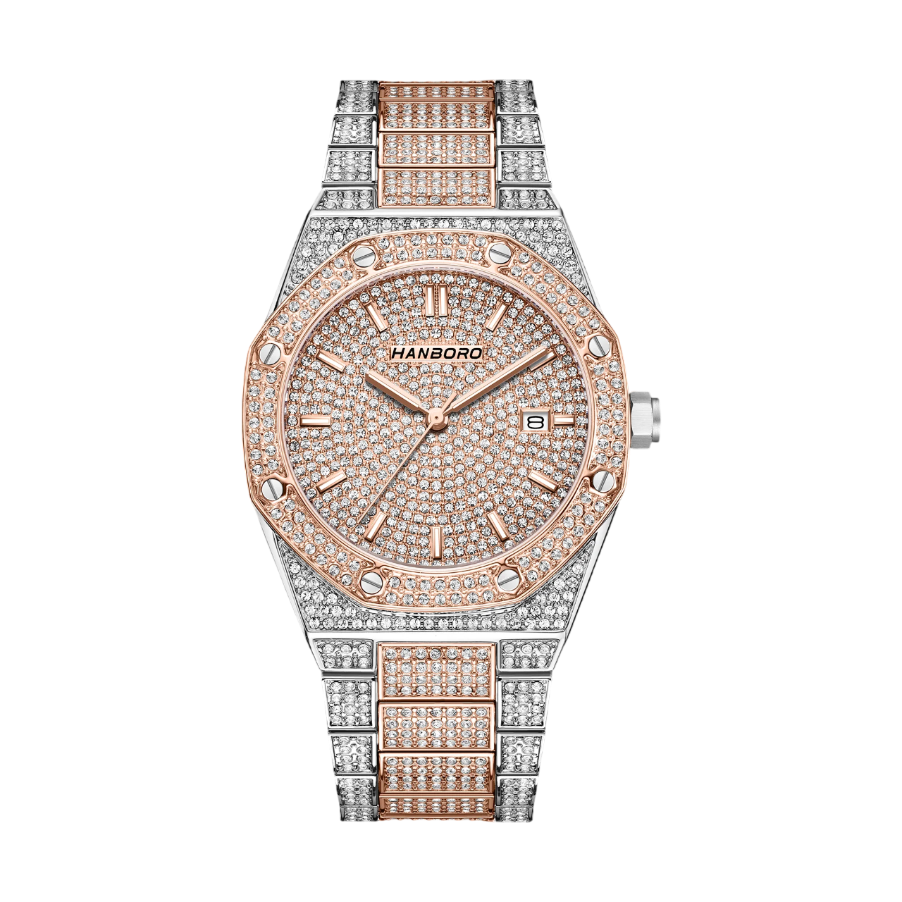 HANBORO 384-1 - Quartz St - rose gold, two-tone, diamond-set