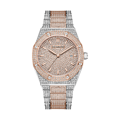 HANBORO 384-1 - Quartz St - rose gold, two-tone, diamond-set