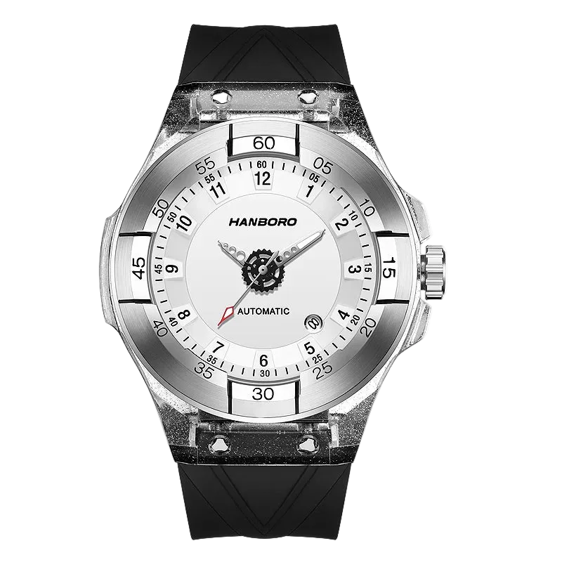 HANBORO 715 - Automatic M - white dial, transparent case