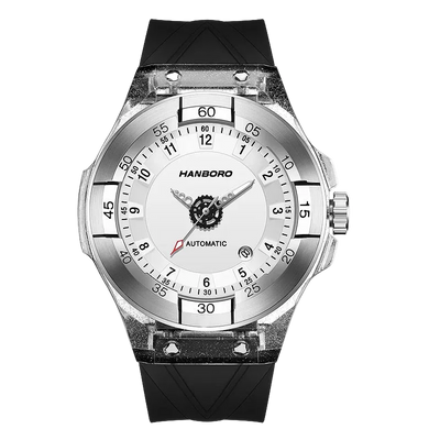 HANBORO 715 - Automatic M - white dial, transparent case