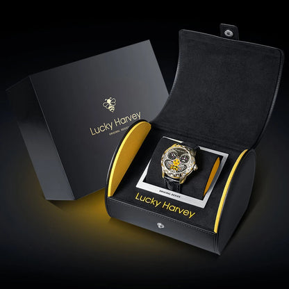 Lucky Harvey 3D Bee watch in premium presentation box, Men’s Automatic Mechanical Watch