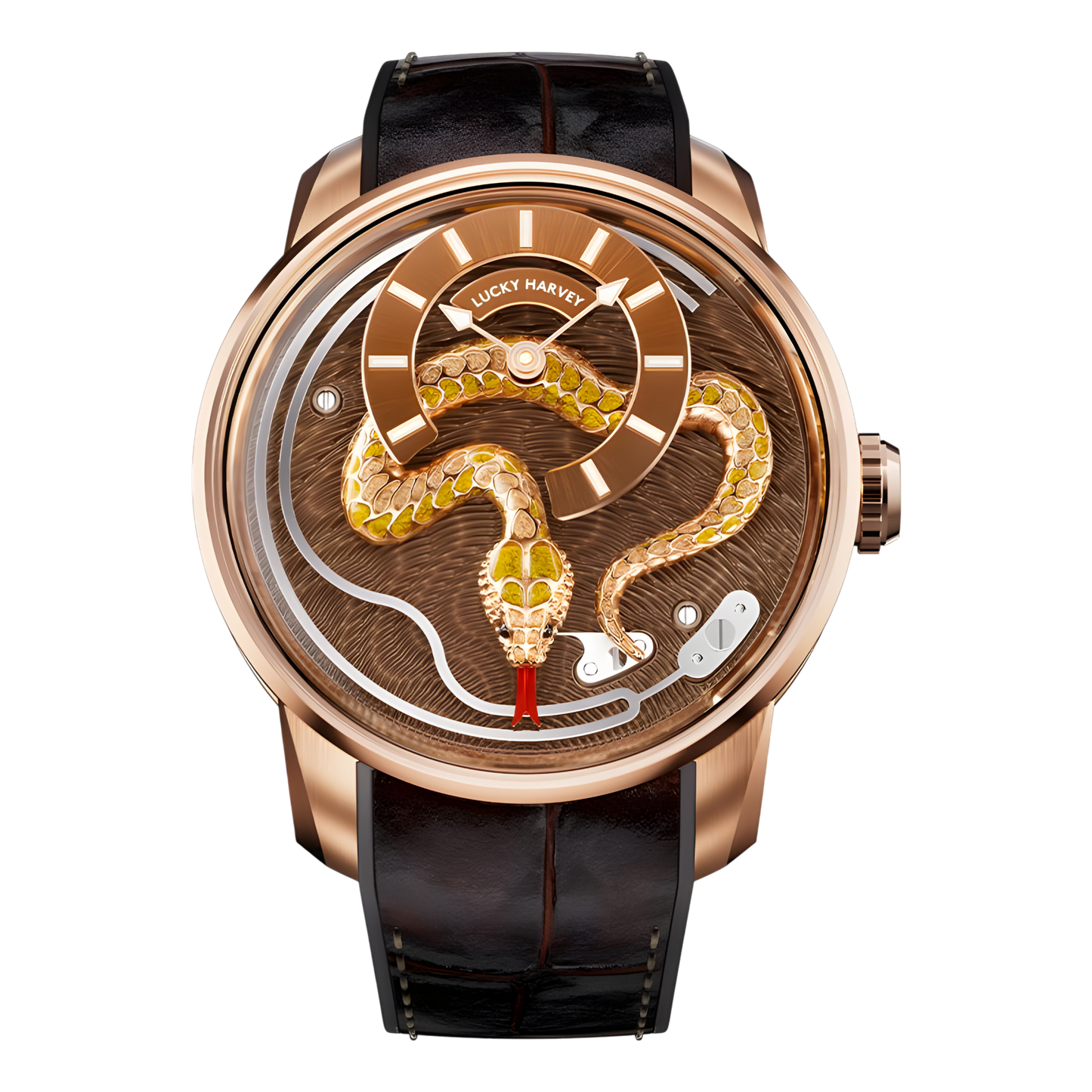 Lucky Harvey ZLS501 - Aut - brown dial, golden snake