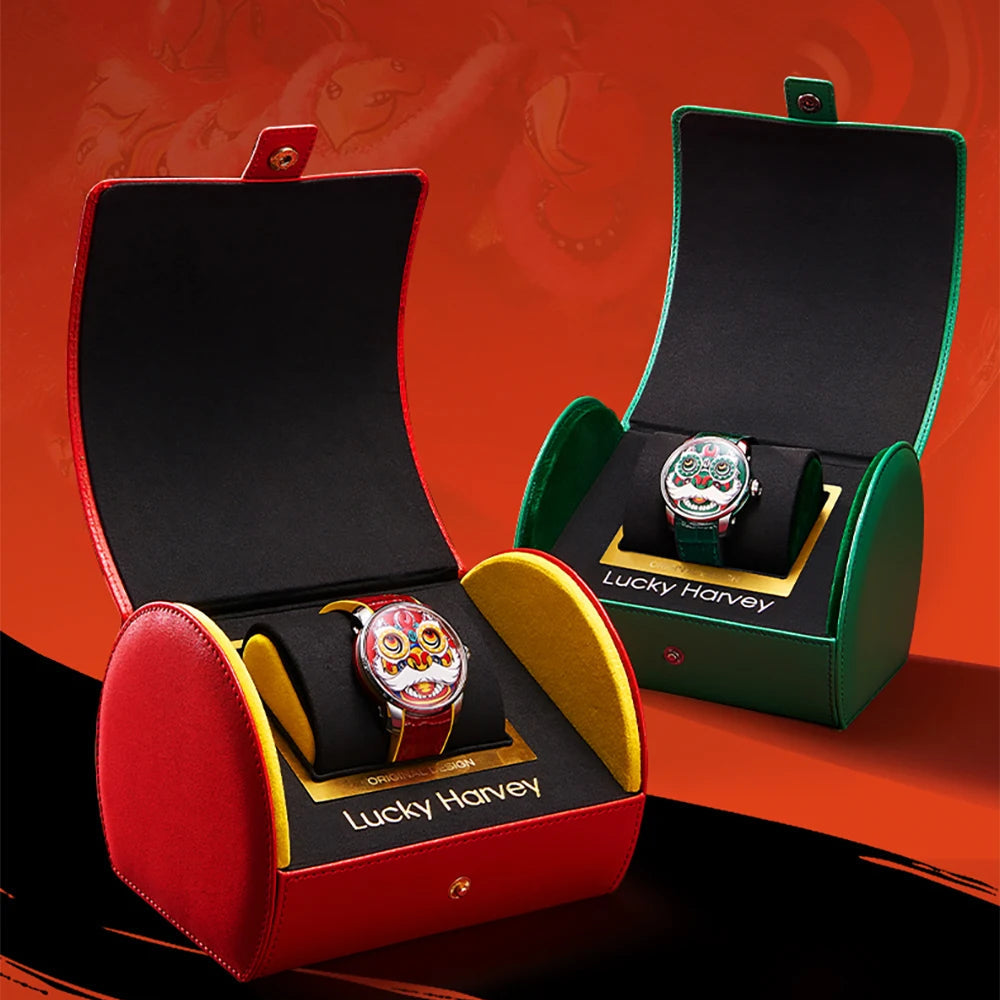 Lucky Harvey Automatic Mechanical Watch for Men With Lion Dial breitvacher