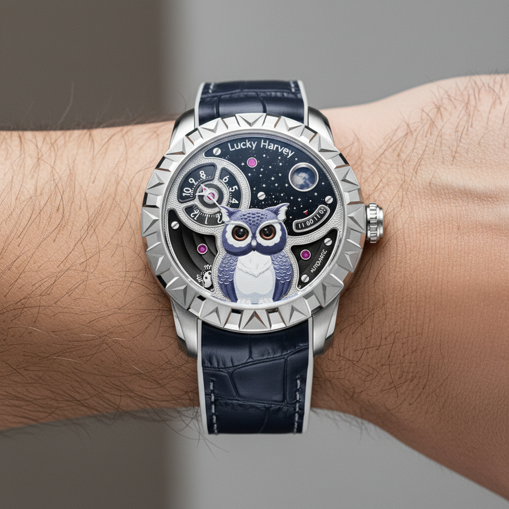 Lucky Harvey ZLS104 - Aut - white strap underside, quiet luxury