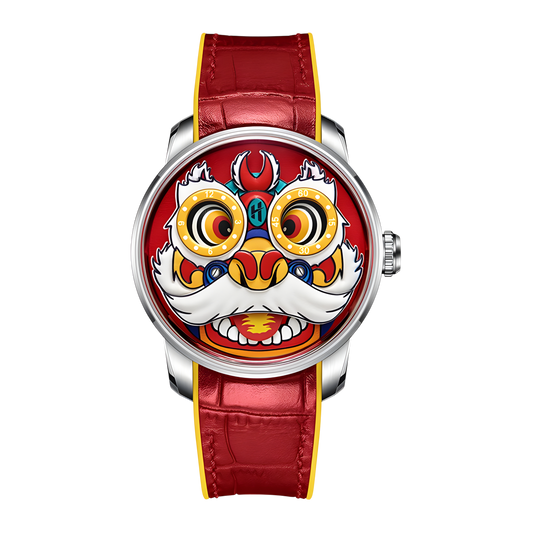 Lucky Harvey ZLS105 - Aut - red dial, lion mask