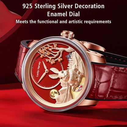Lucky Harvey Rabbit Automatic Mechanical Watch presented in wooden collector’s box