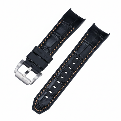 Lucky Harvey San Gong - A - black leather strap, buckle