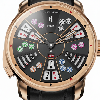 Lucky Harvey San Gong - A - gold, dial close-up