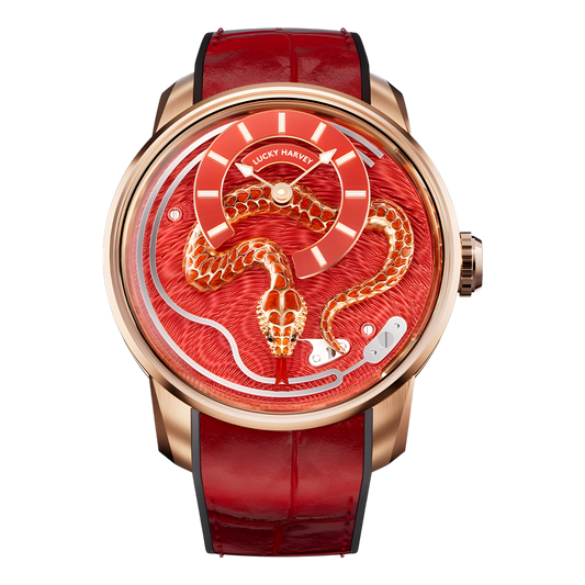 Lucky Harvey ZLS501 - Aut - red dial, golden snake