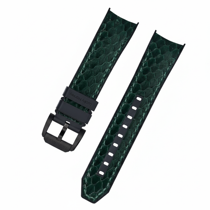 Lucky Harvey 3D Snake - A - green snake strap, buckle