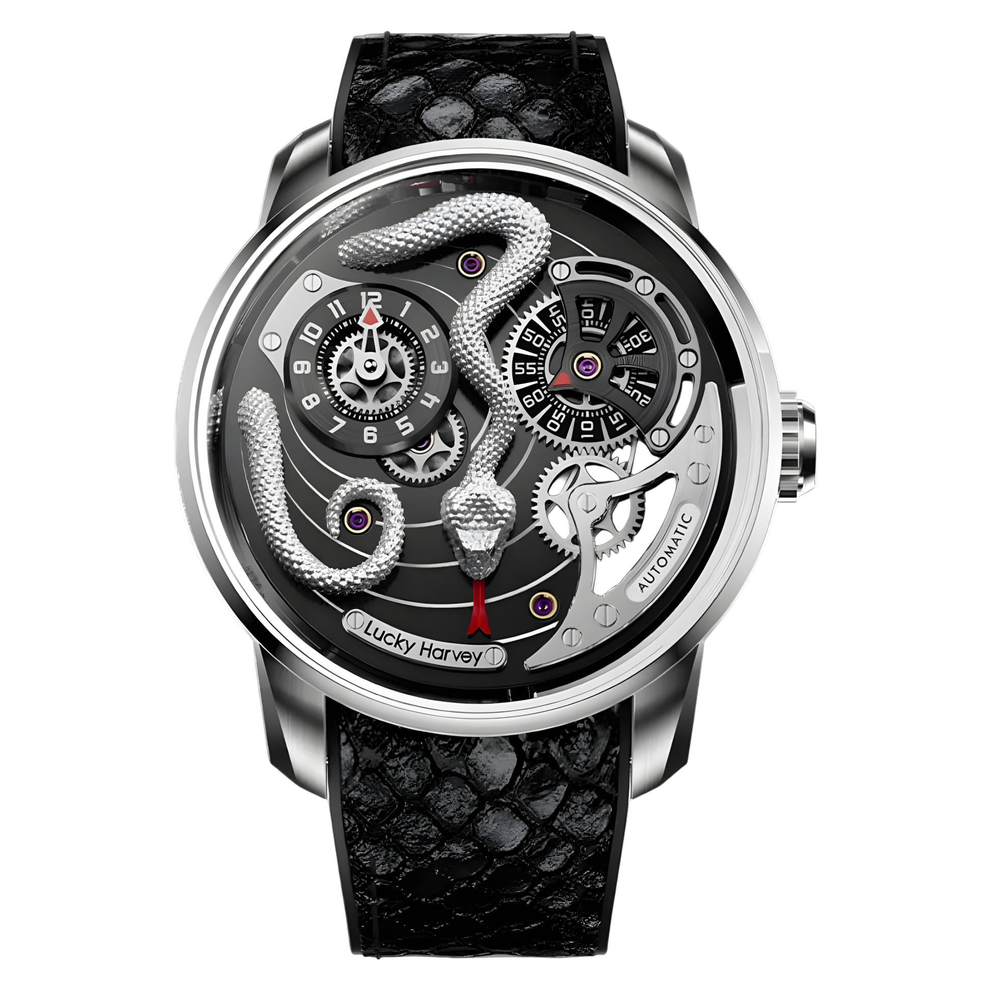 Lucky Harvey 3D Snake - A - silver snake dial, silver case