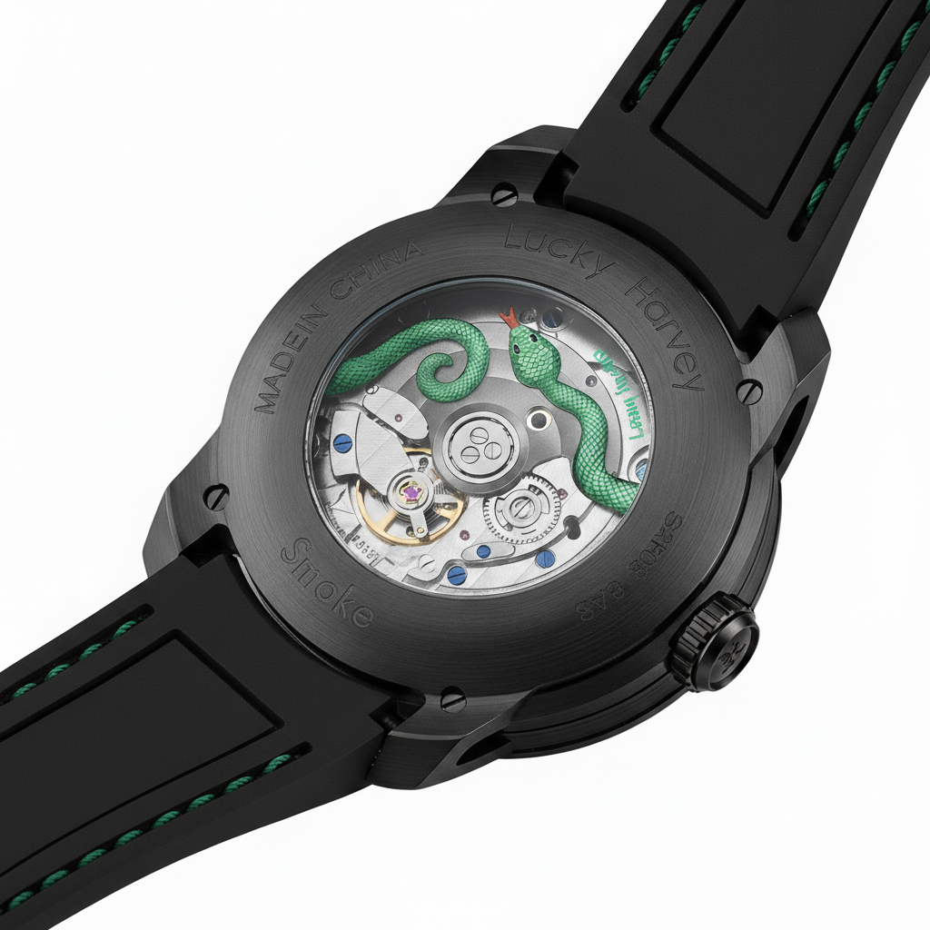 Lucky Harvey 3D Snake - A - watch back, visible movement, snake