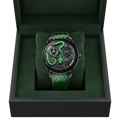 Lucky Harvey 3D Snake - A - watch in box, green interior