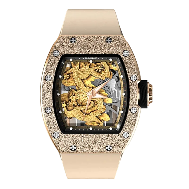 CRONUSART C30 - AM GD Men's Automatic Mechanical Watch Tonneau Wristwatch