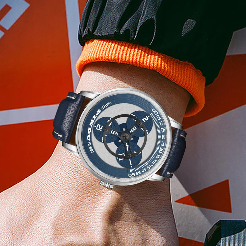 PINDU P6618 Men’s Automatic Watch worn with jacket in motion