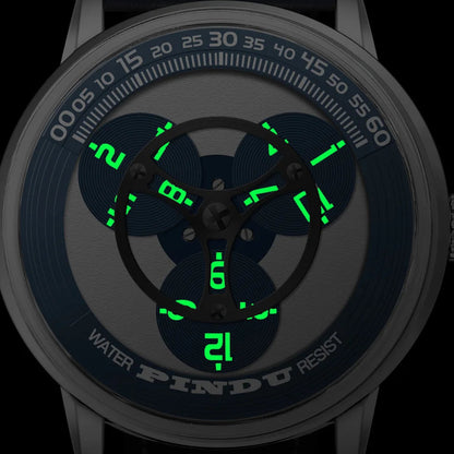 Studio photo of PINDU P6618 Men’s Automatic Watch on dark background