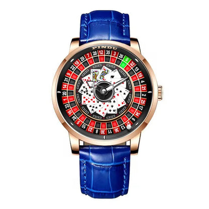 PINDU P6626 men’s automatic roulette watch on wrist lifestyle view