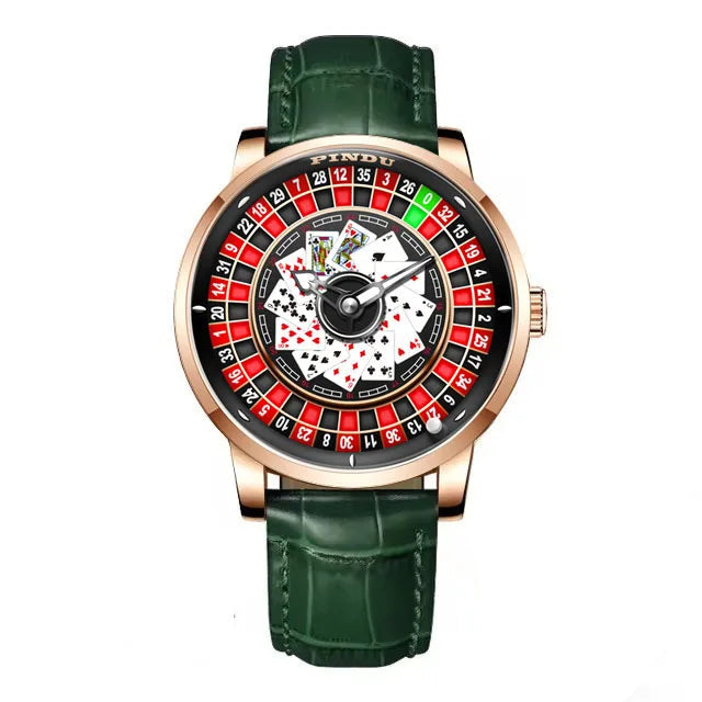 PINDU P6626 luminous roulette watch close-up