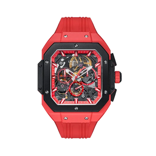 CRONUSART CM025-006 – Men’s Automatic Chronograph Watch Square Carbon Steel Case breitvacher