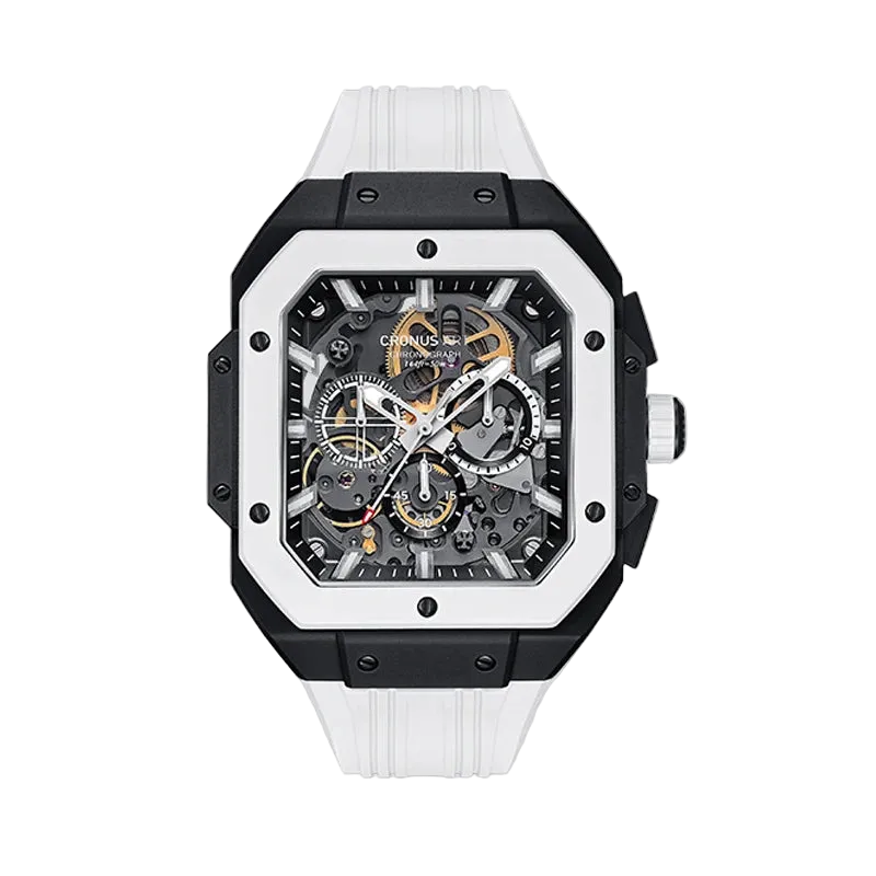 CRONUSART CM025-006 – Men’s Automatic Chronograph Watch Square Carbon Steel Case breitvacher