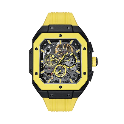 CRONUSART CM025-006 – Men’s Automatic Chronograph Watch Square Carbon Steel Case breitvacher