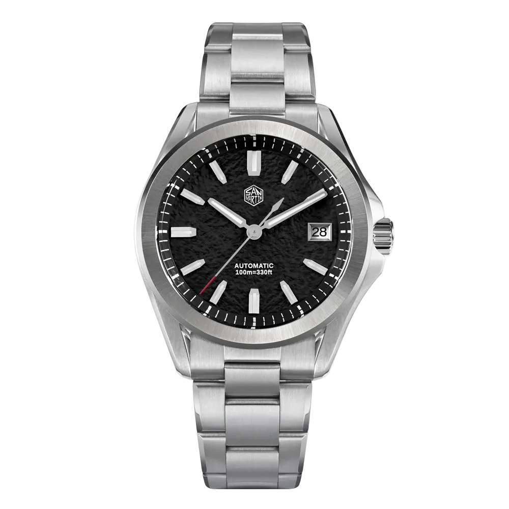 San Martin SN0129C - Sport Automatic Watch with Textured Dial - Dark Edition