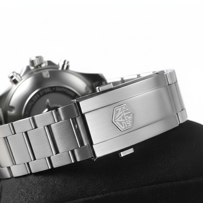 San Martin SL4801 stainless steel bracelet clasp detail with engraved San Martin logo