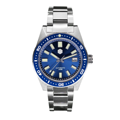 San Martin SN0007_V4 - Automatic Diver Watch - Blue Dial front view