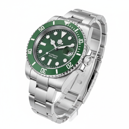 San Martin SN0017B - Wate - green bezel, green dial Angled