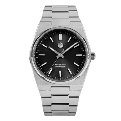 San Martin SN0023 – Men’s Automatic Dress Watch – Black Dial – Brushed Case – Stainless Bracelet