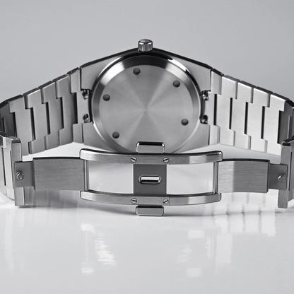 San Martin SN0023 – Men’s Automatic Watch – Butterfly Clasp – Open Bracelet View – Solid Link Construction