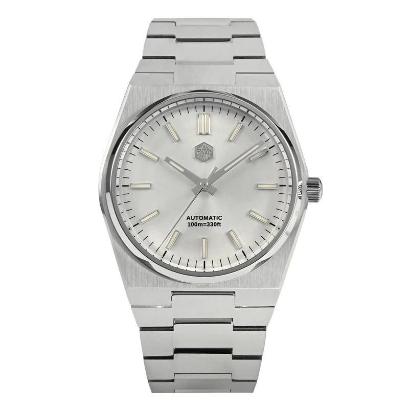 San Martin SN0023 – Men’s Automatic Watch – Silver Dial – Polished Steel Case – Sapphire Glass 40mm