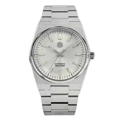 San Martin SN0023 – Men’s Automatic Watch – Silver Dial – Polished Steel Case – Sapphire Glass 40mm