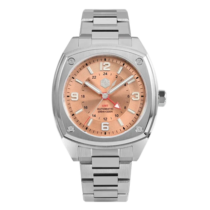 San Martin SN0026G - GMT - peach dial front view
