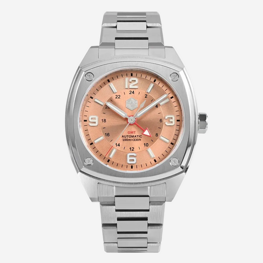 San Martin SN0026G – GMT Automatic Watch for Men Square 41 mm Luminous breitvacher