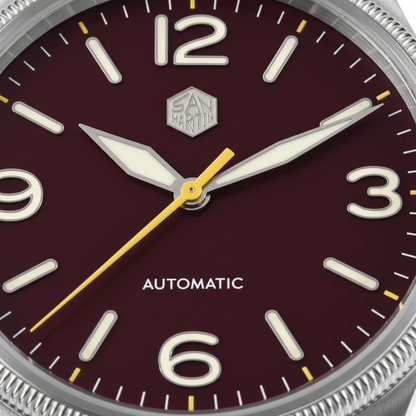 San Martin SN0033-G2 - He - close-up dial hands logo